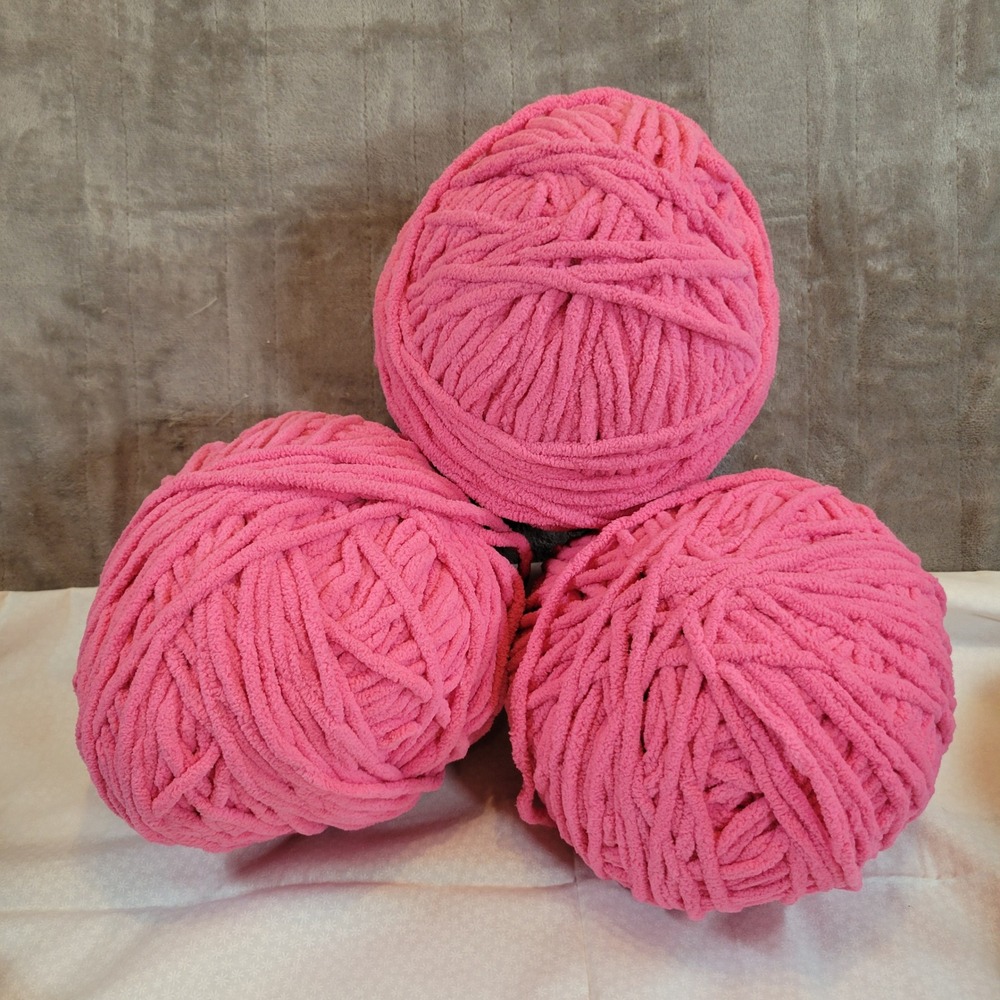 Bernat Blanket Yarn Coral Crocus Pink Super Bulky 6 Polyester Lot of 3 Rolls